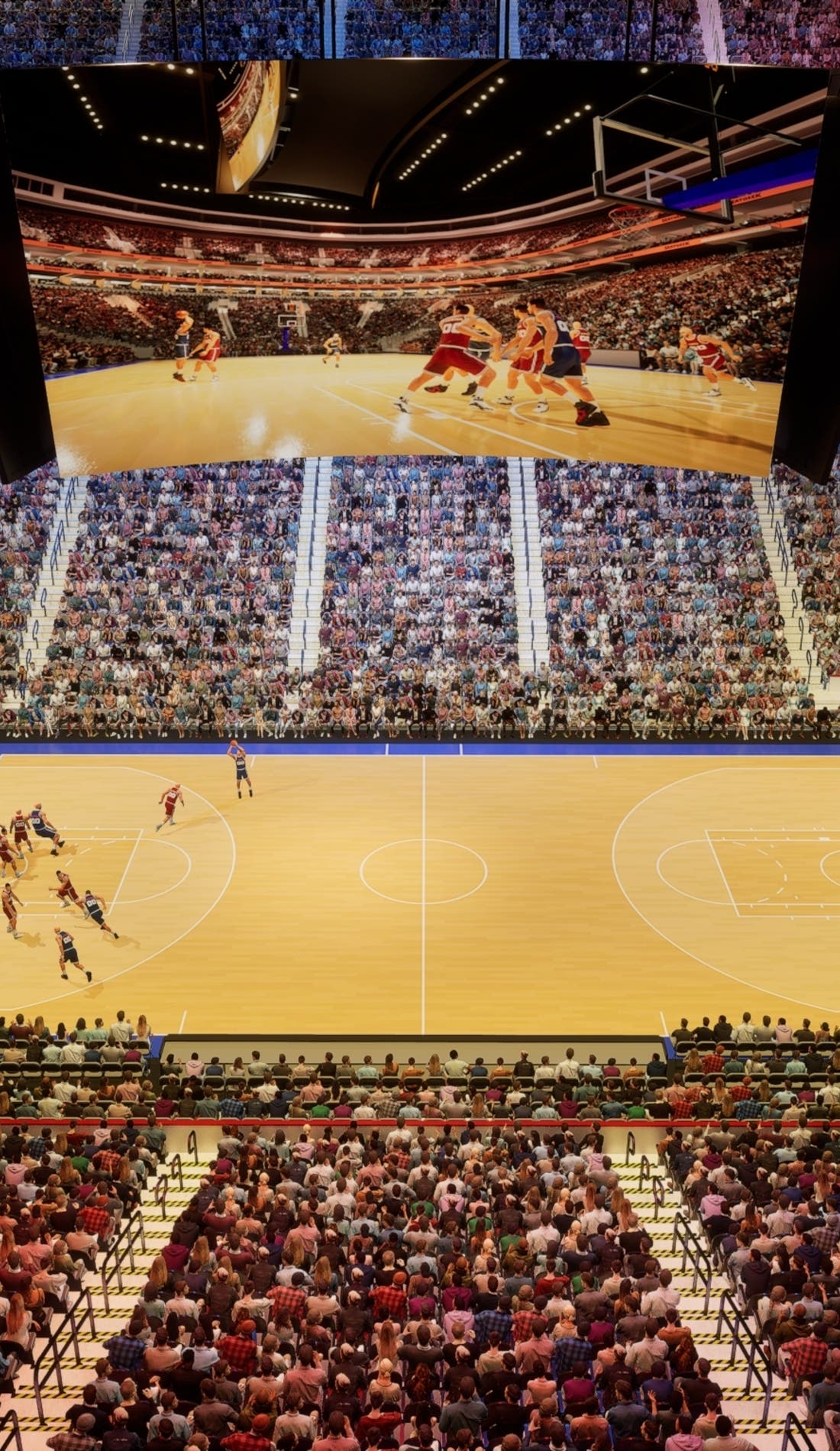 View from a seat at a Philadelphia 76ers vs Toronto Raptors game, showing the teams playing