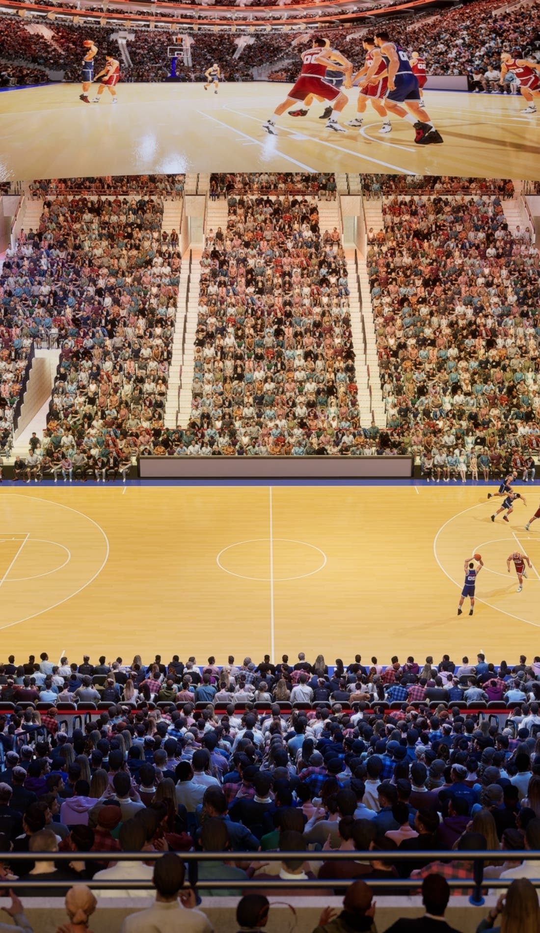 View from a seat at a Philadelphia 76ers vs Atlanta Hawks game, showing the teams playing