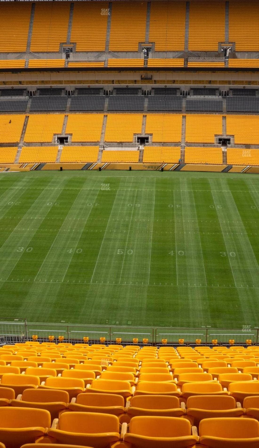 View from a seat at a Pittsburgh Steelers vs Cincinnati Bengals game, showing the teams playing