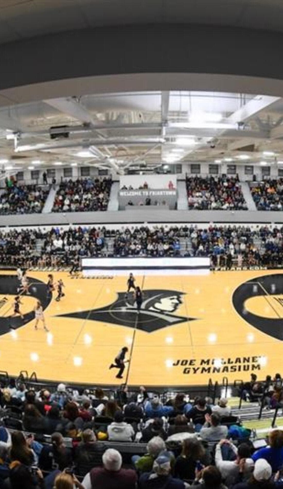 View from a seat at a Providence Friars Womens Basketball vs Seton Hall Pirates Womens Basketball game, showing the teams playing