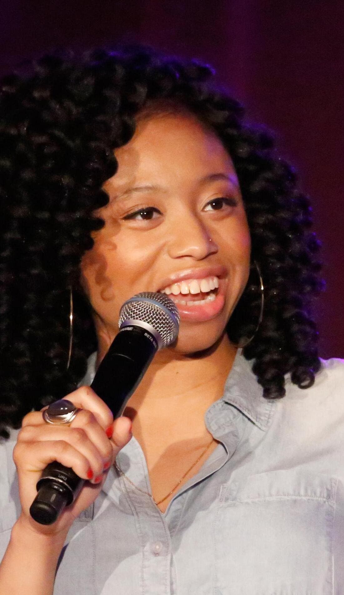 Rae Sanni from The Good Place Comedy Central and Misandry promotional image for upcoming events and ticket sales