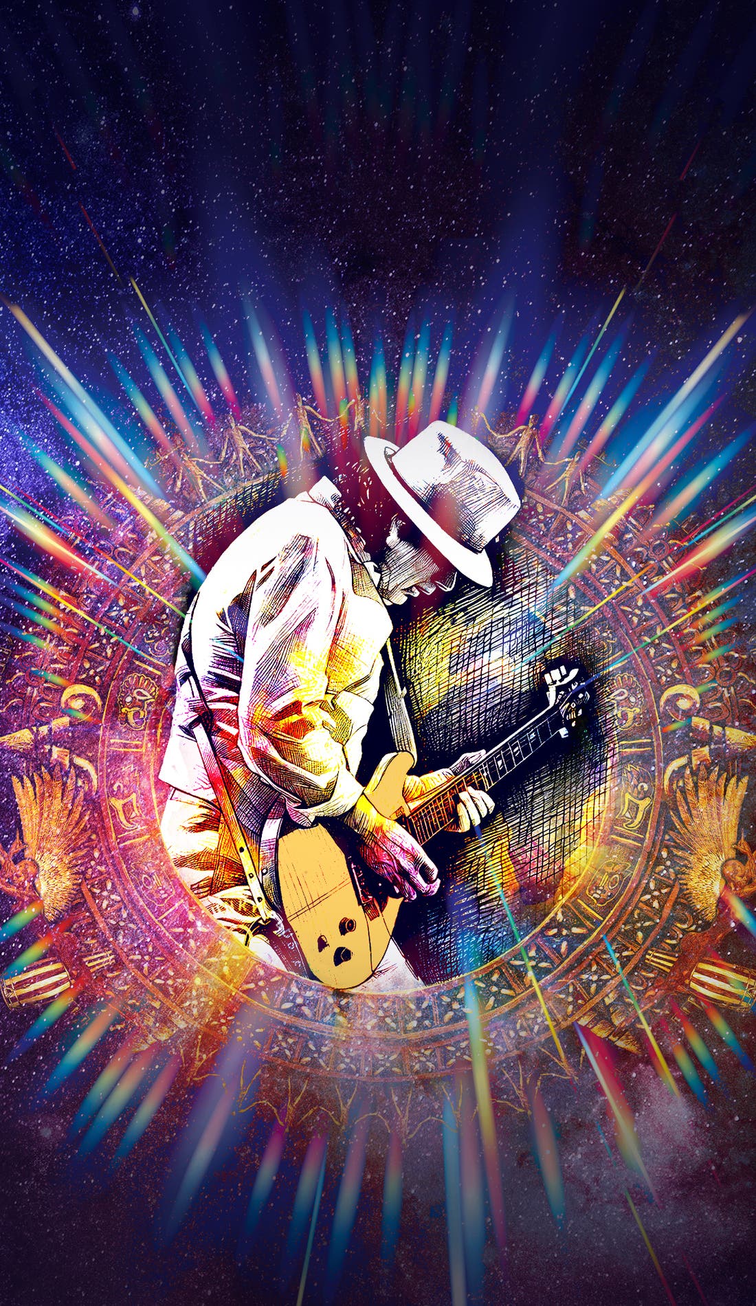 Santana promotional image for upcoming events and ticket sales in Las Vegas