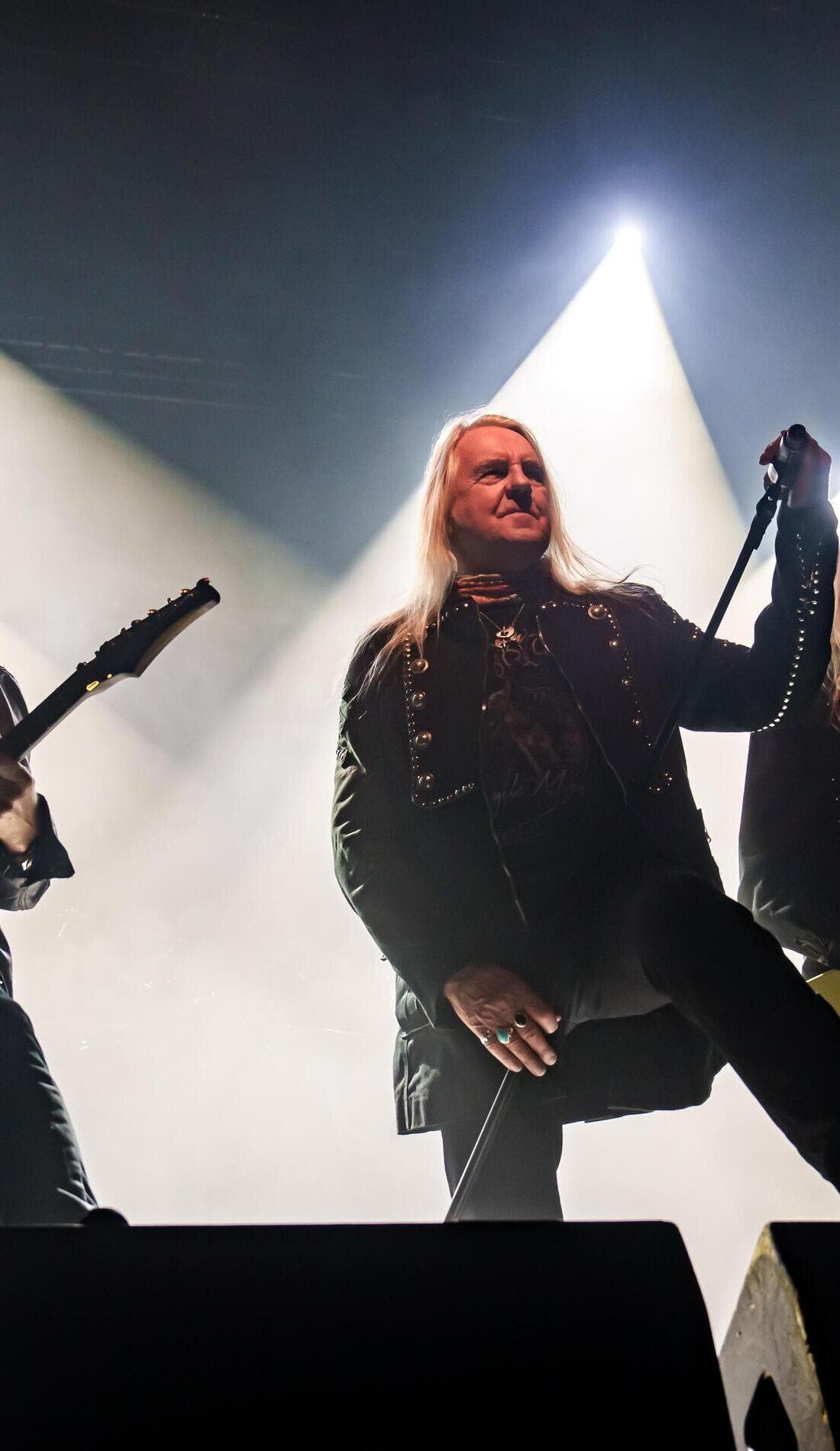Saxon promotional image for upcoming events and ticket sales