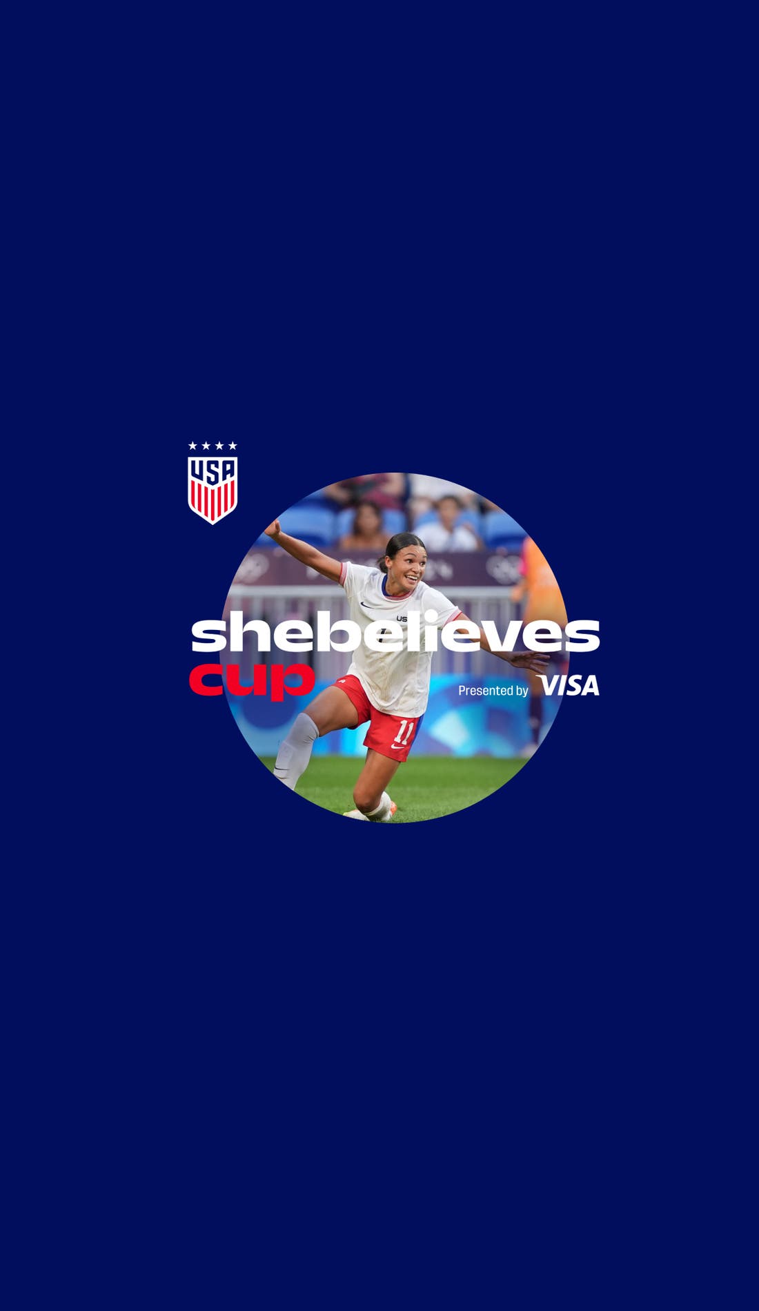 SheBelieves Cup promotional image for upcoming events and ticket sales