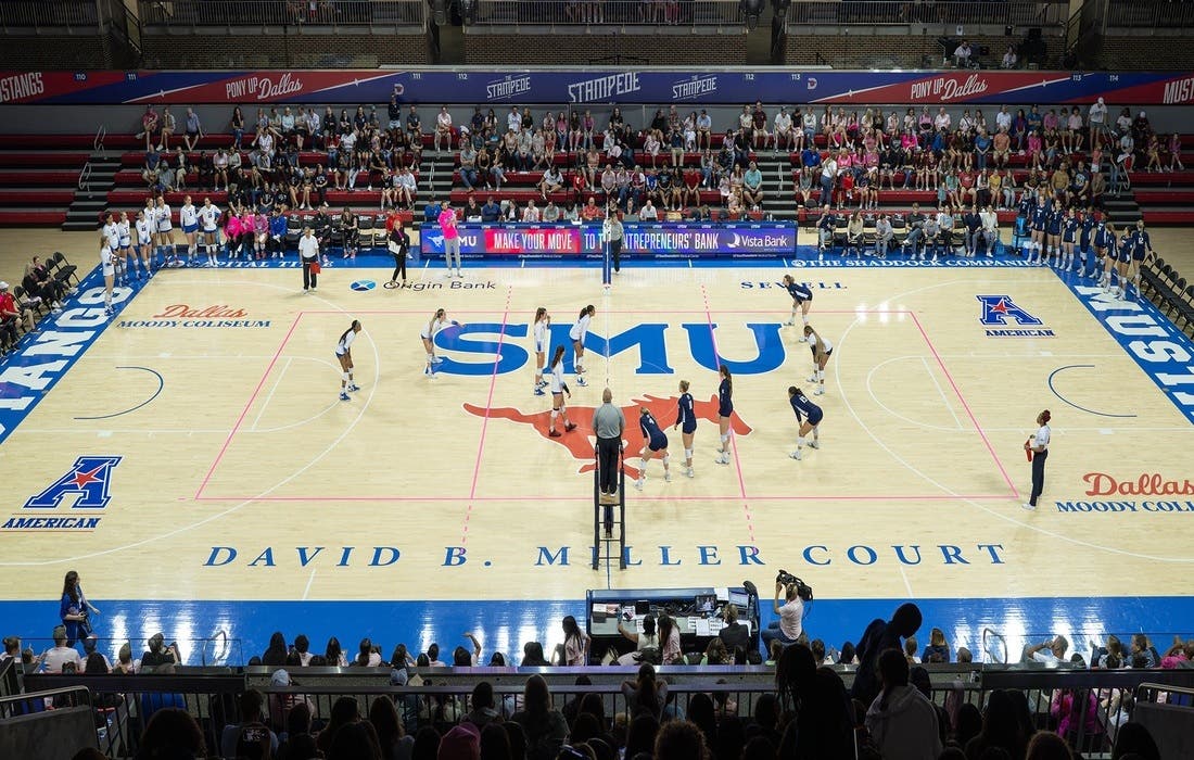 Promotional image for Texas A&M Aggies at SMU Mustangs Womens Volleyball tickets at Moody Coliseum on Sep 9, 2025