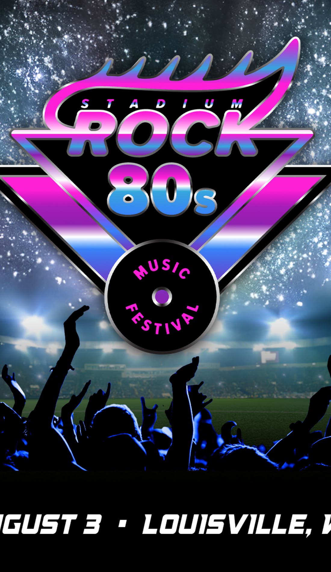Stadium Rock 80s promotional image for upcoming events and ticket sales