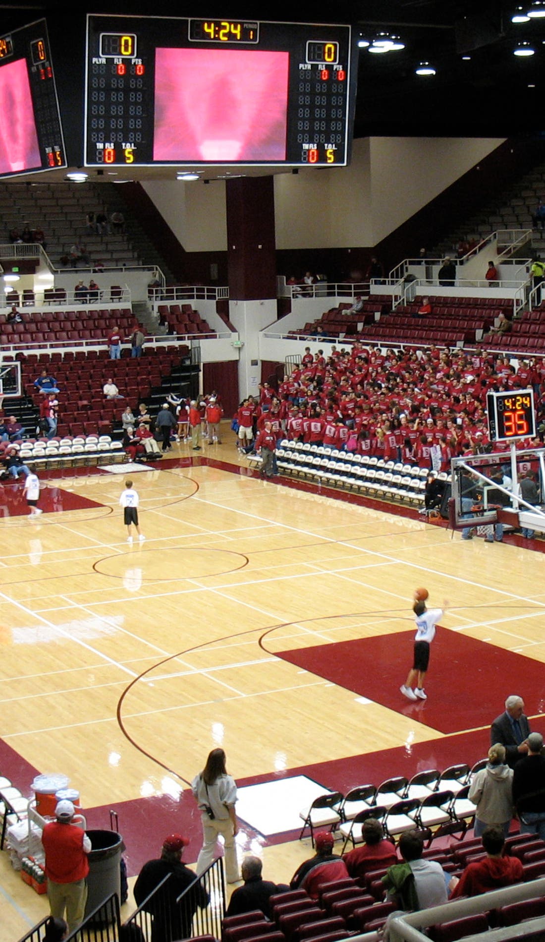 View from a seat at a Stanford Cardinal Mens Basketball vs Bucknell Bison Mens Basketball game, showing the teams playing