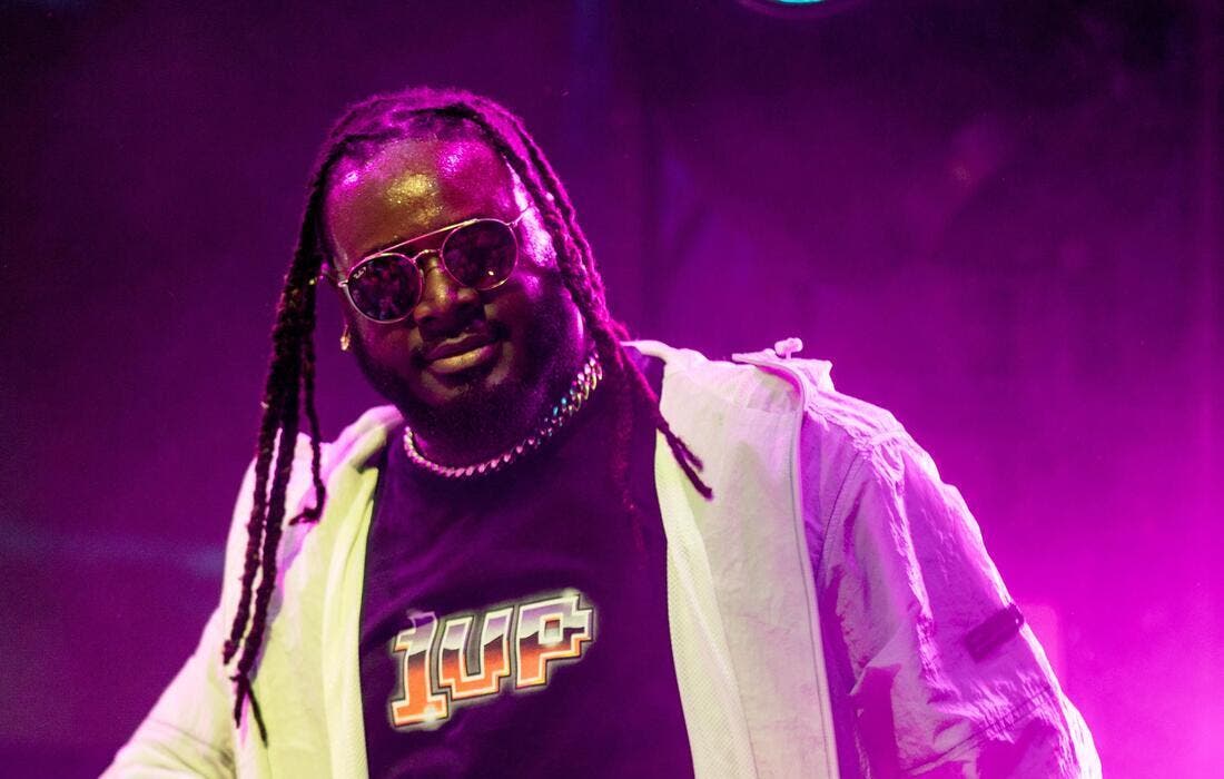 Promotional image for T-Pain with EarthGang tickets at The Baycare Sound at Coachman Park on Oct 14, 2025