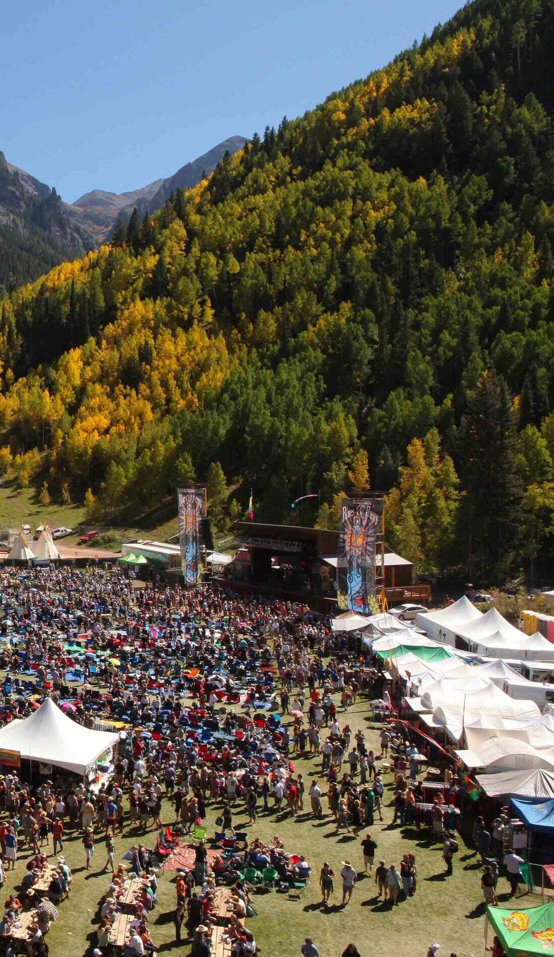 Telluride Blues and Brews Festival promotional image for upcoming events and ticket sales