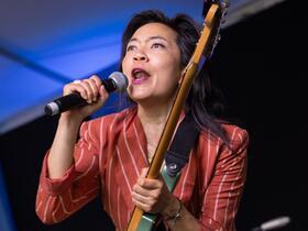 Thao (of the Get Down Stay Down) performing at Thao (of the Get Down Stay Down)