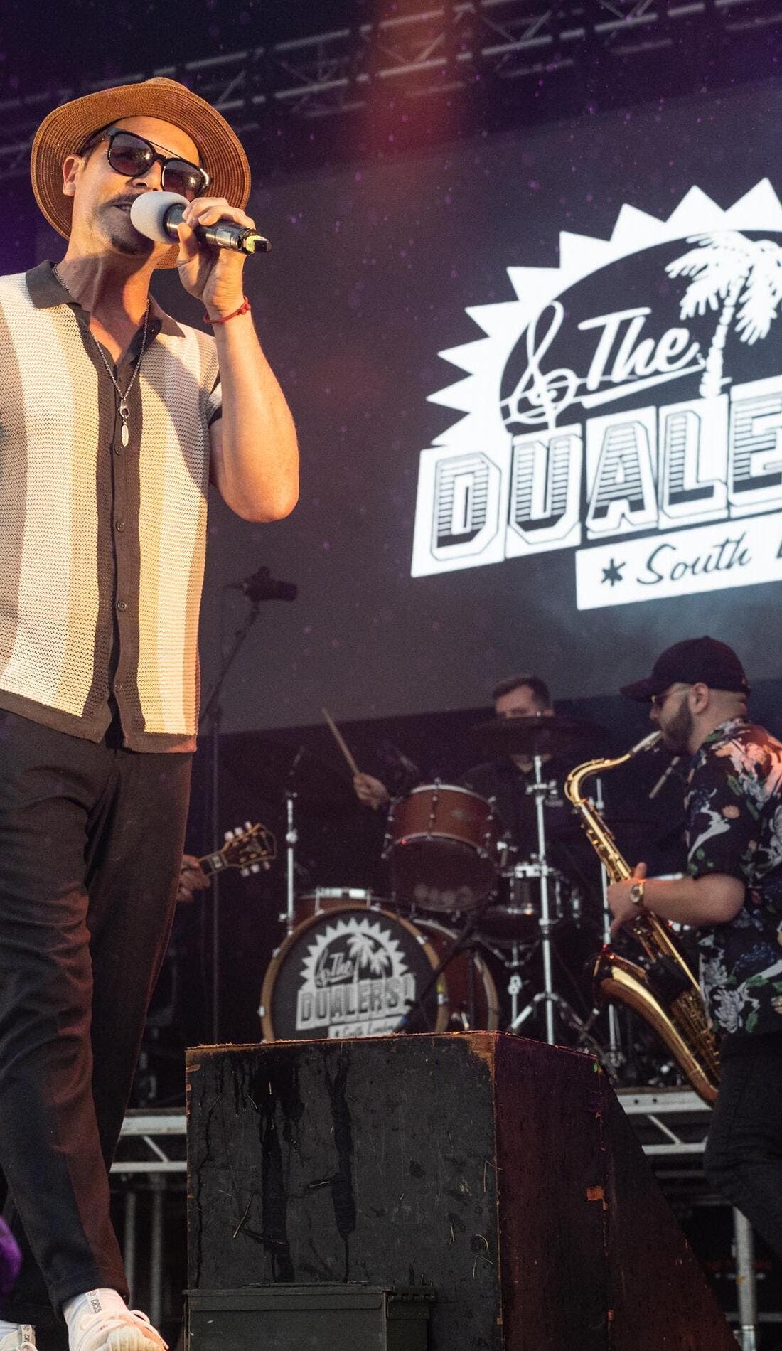 The Dualers promotional image for upcoming events and ticket sales