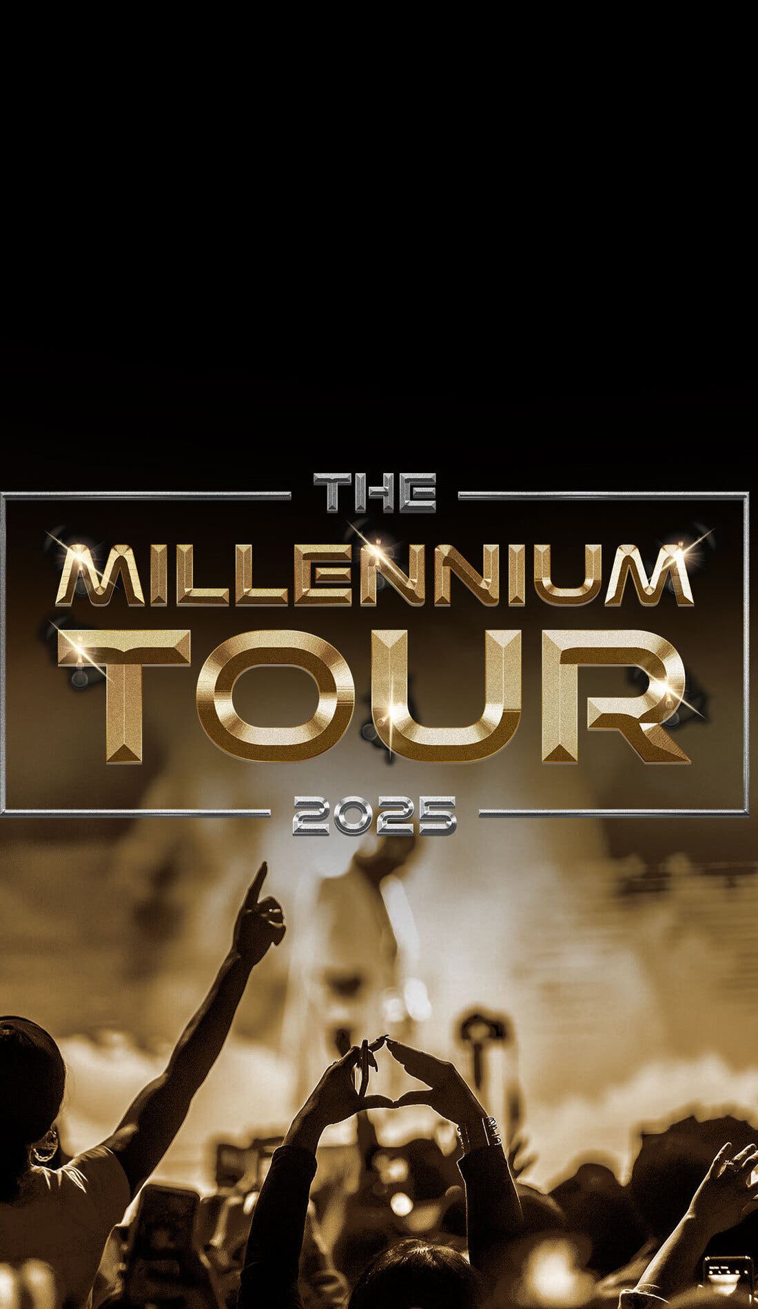 The Millennium Tour promotional image for upcoming events and ticket sales