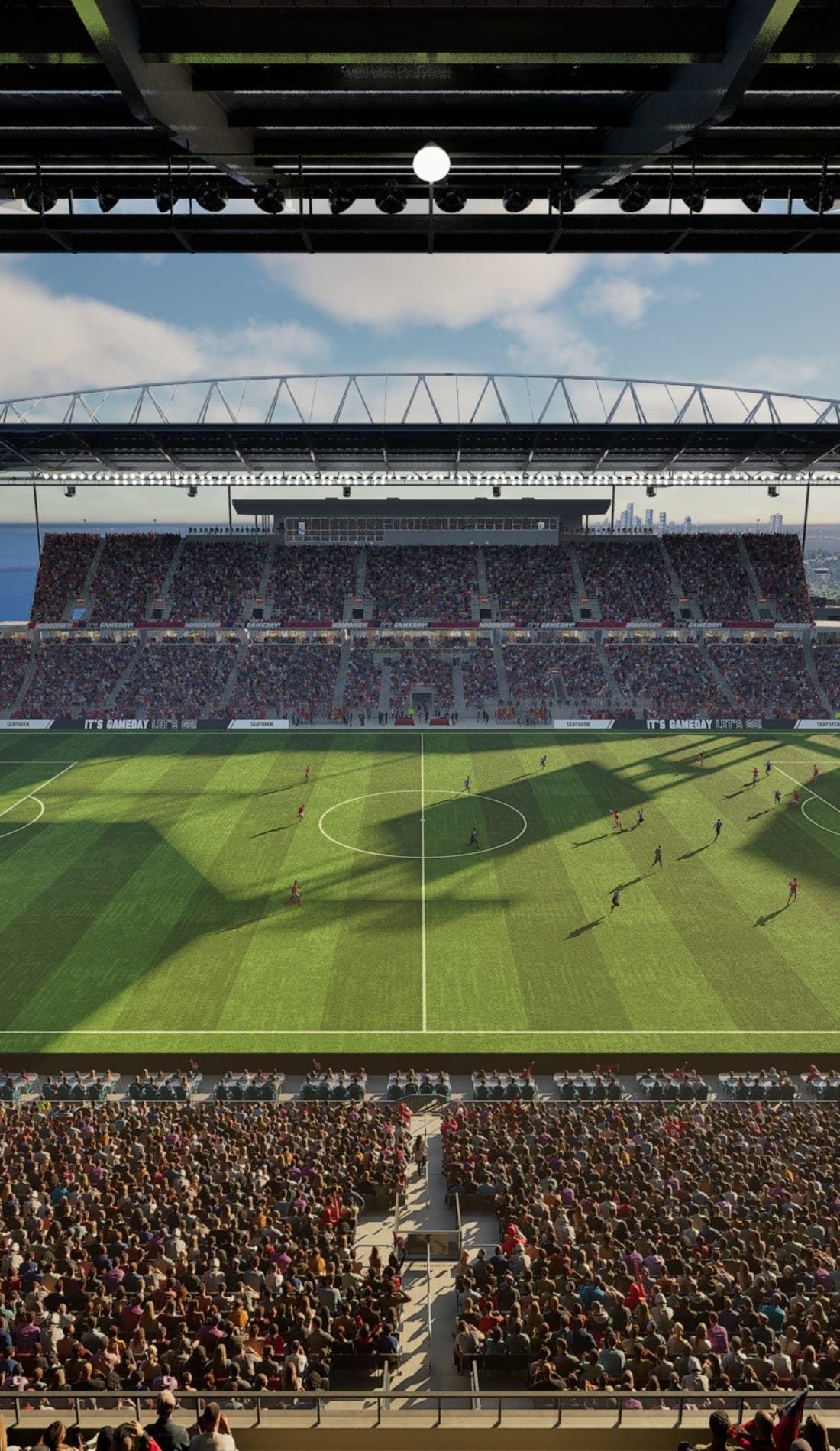 View from a seat at a Toronto FC vs Minnesota United FC game, showing the teams playing