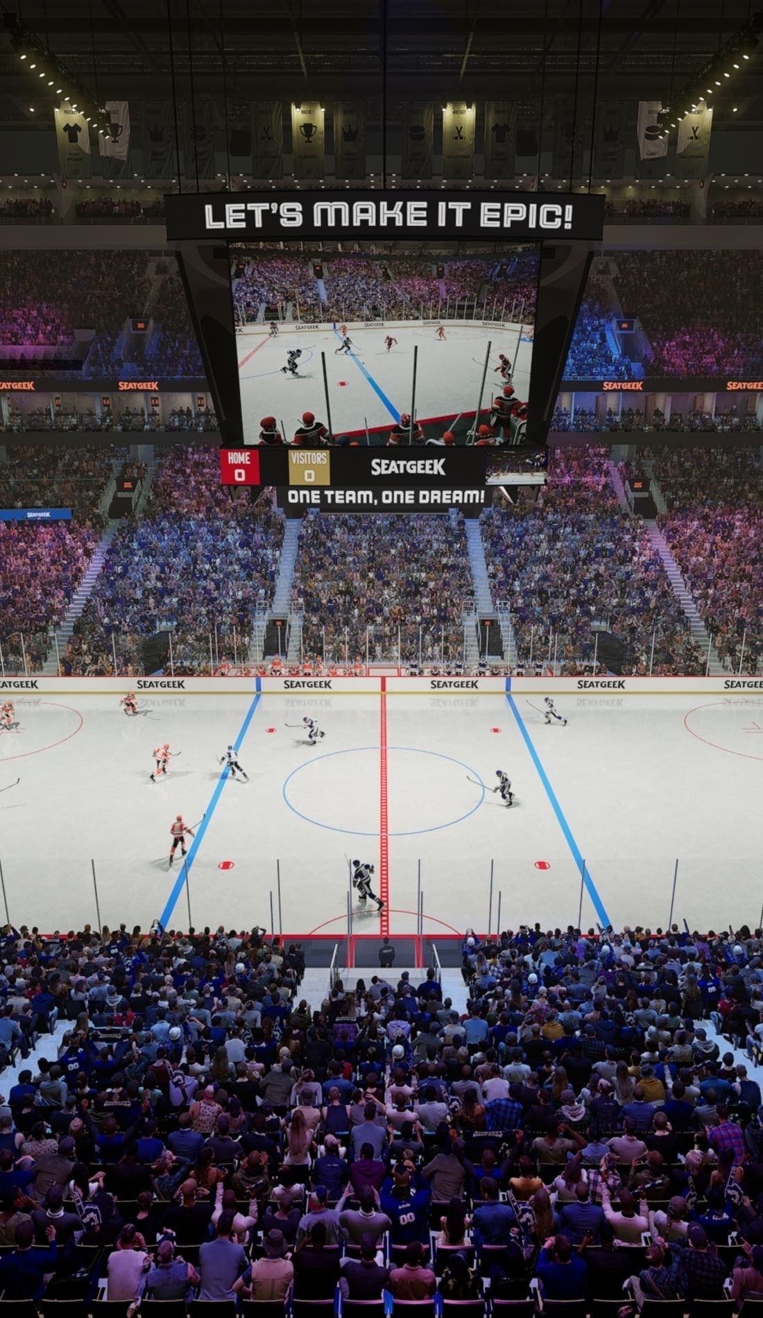 View from a seat at a Toronto Maple Leafs vs Washington Capitals game, showing the teams playing