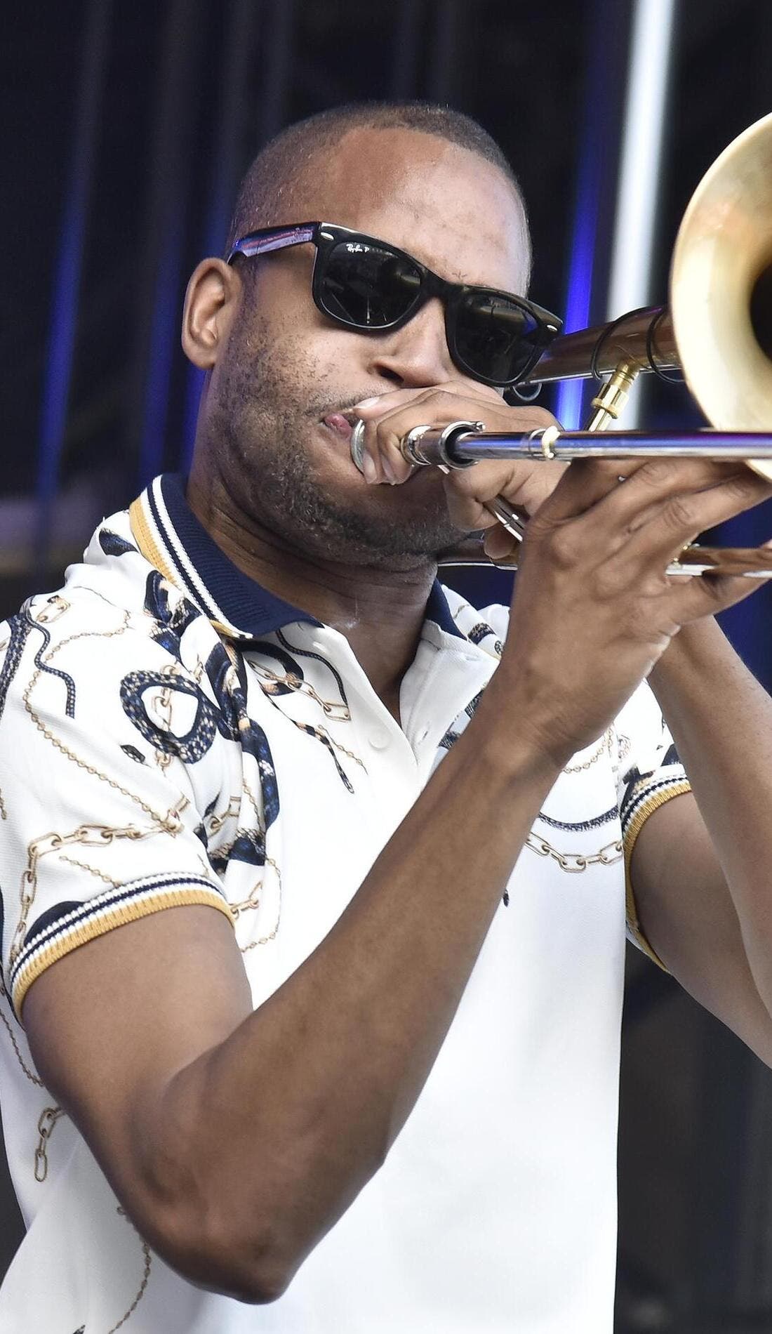 Trombone Shorty promotional image for upcoming events and ticket sales