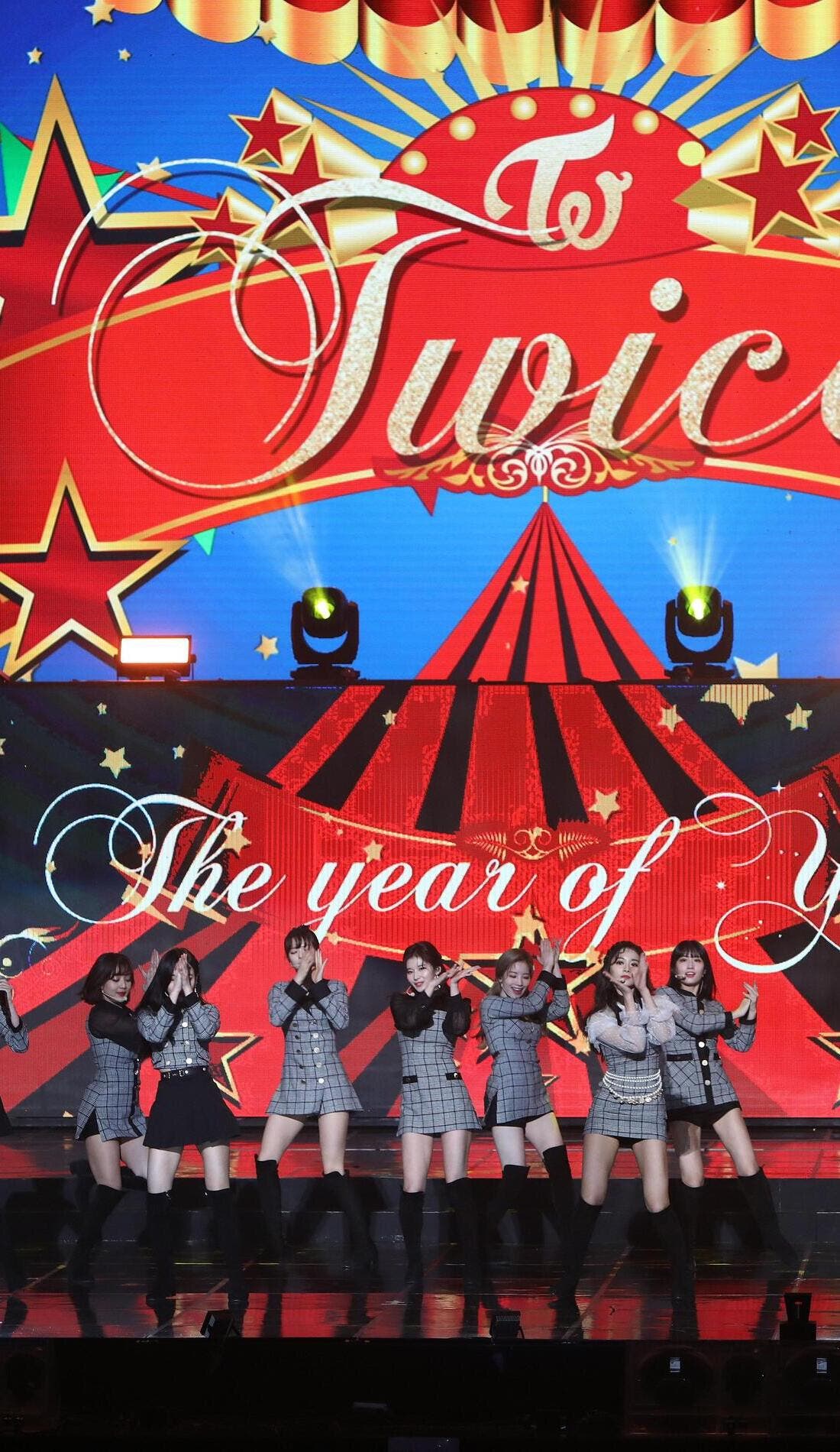 TWICE promotional image for upcoming events and ticket sales