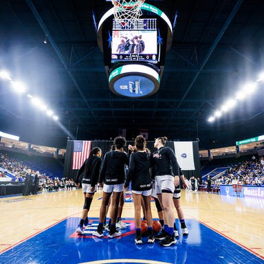 Promotional image of UMass Lowell River Hawks Womens Basketball