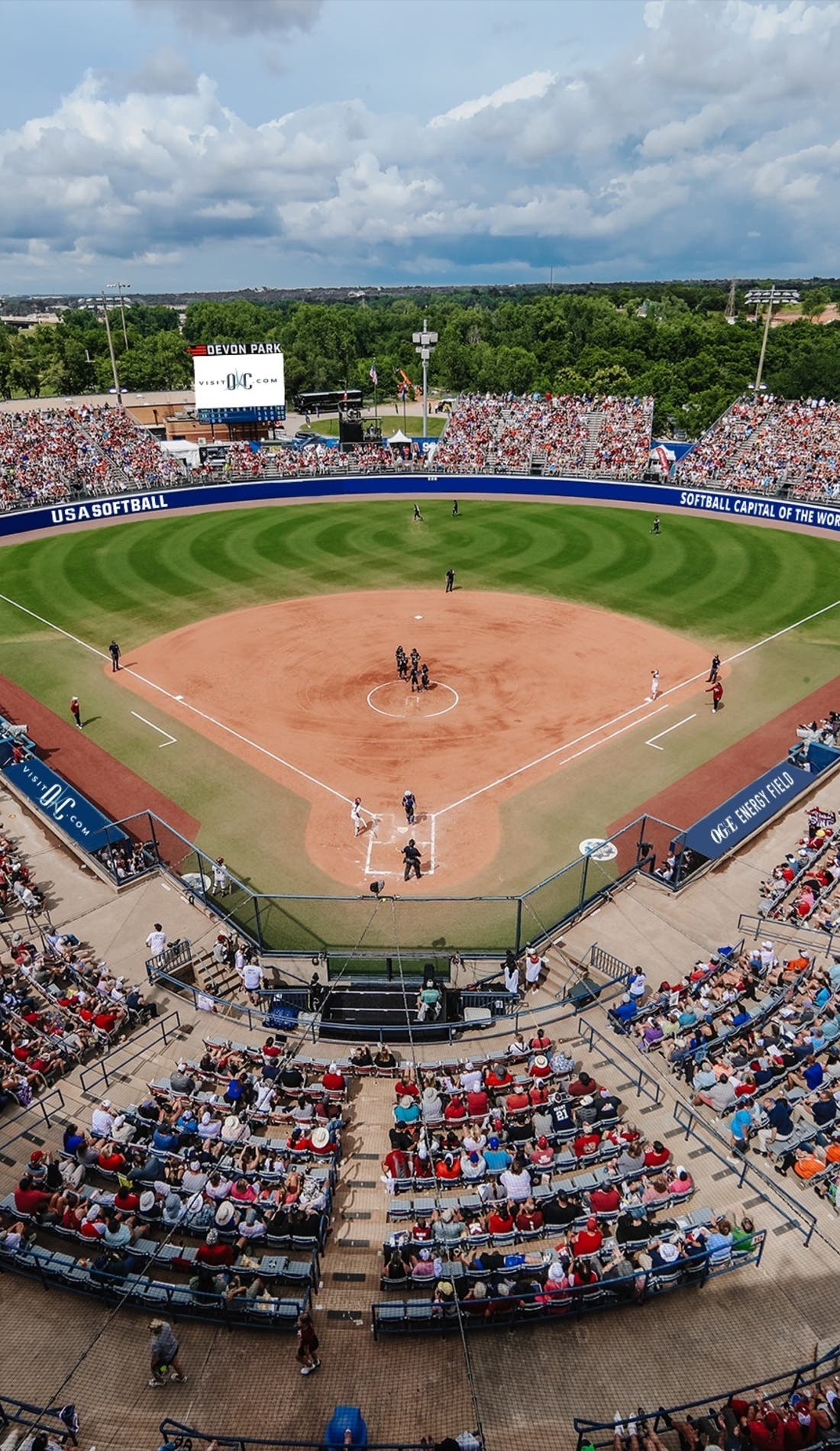 USA Softball/Devon Park promotional image for upcoming events and ticket sales