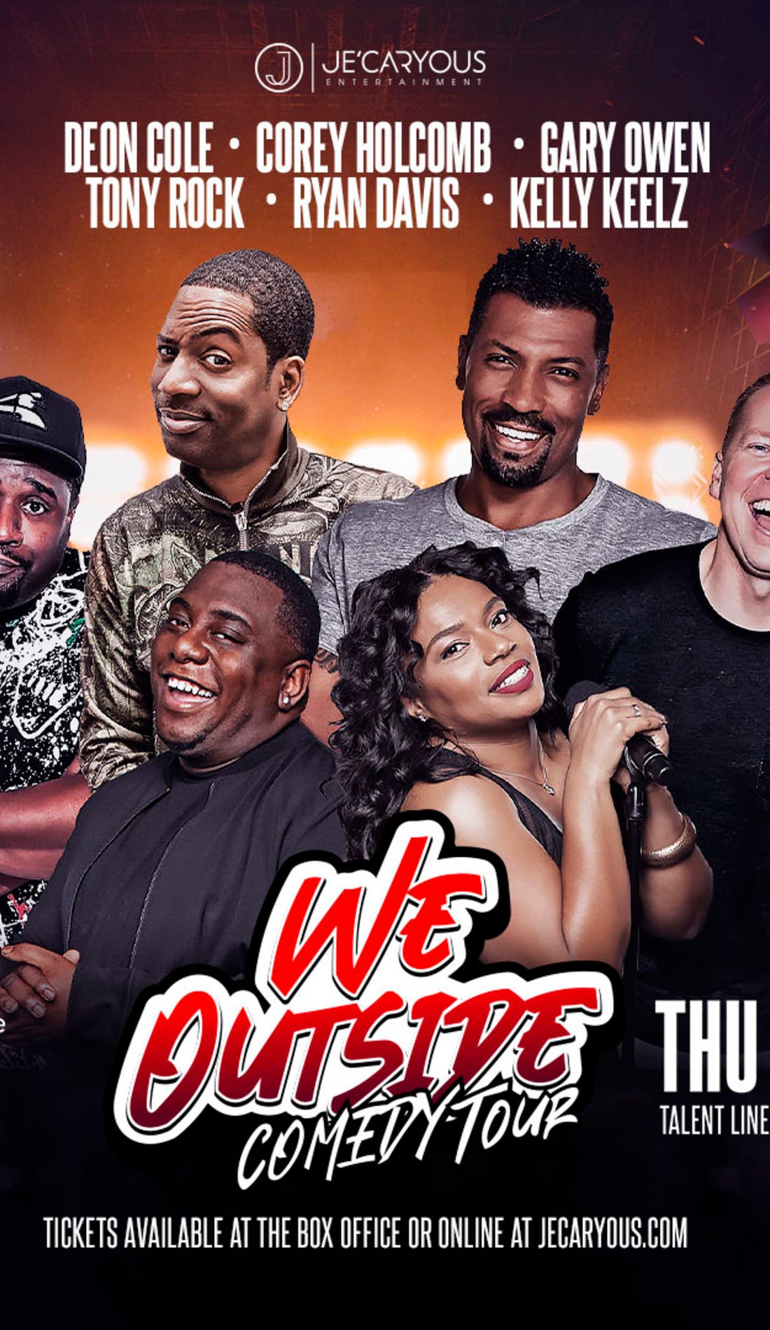 We Outside Comedy promotional image for upcoming events and ticket sales