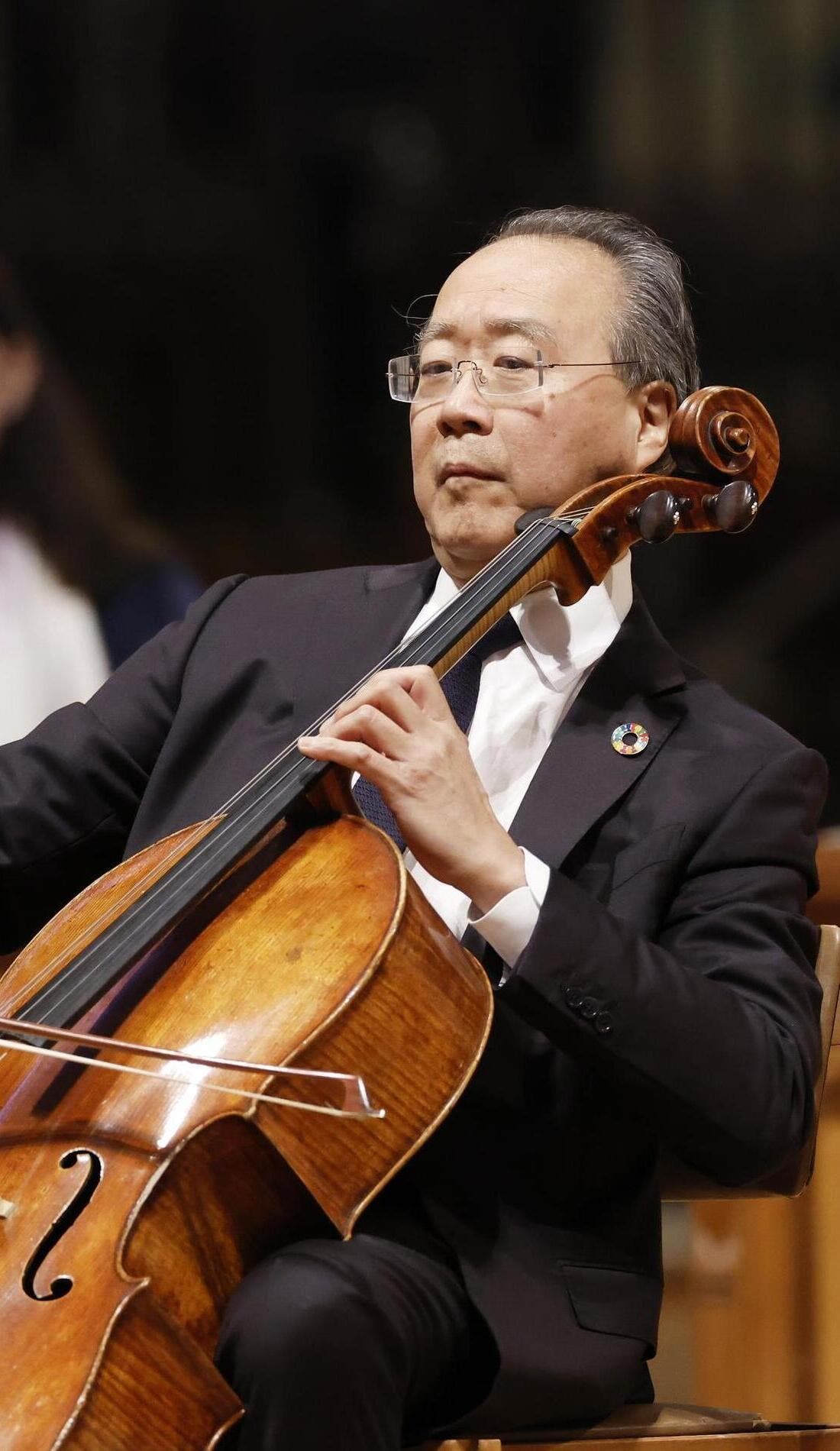 Yo-Yo Ma promotional image for upcoming events and ticket sales