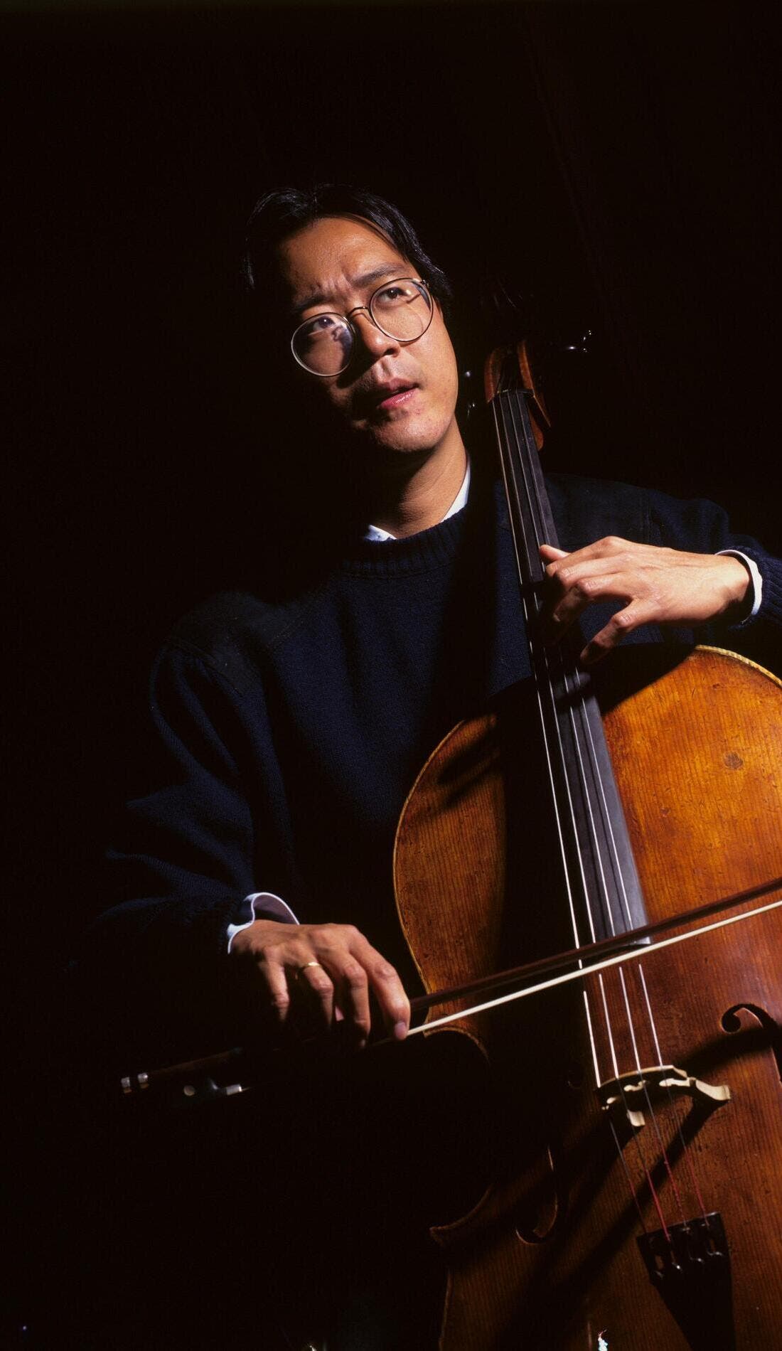 Yo-Yo Ma promotional image for upcoming events and ticket sales