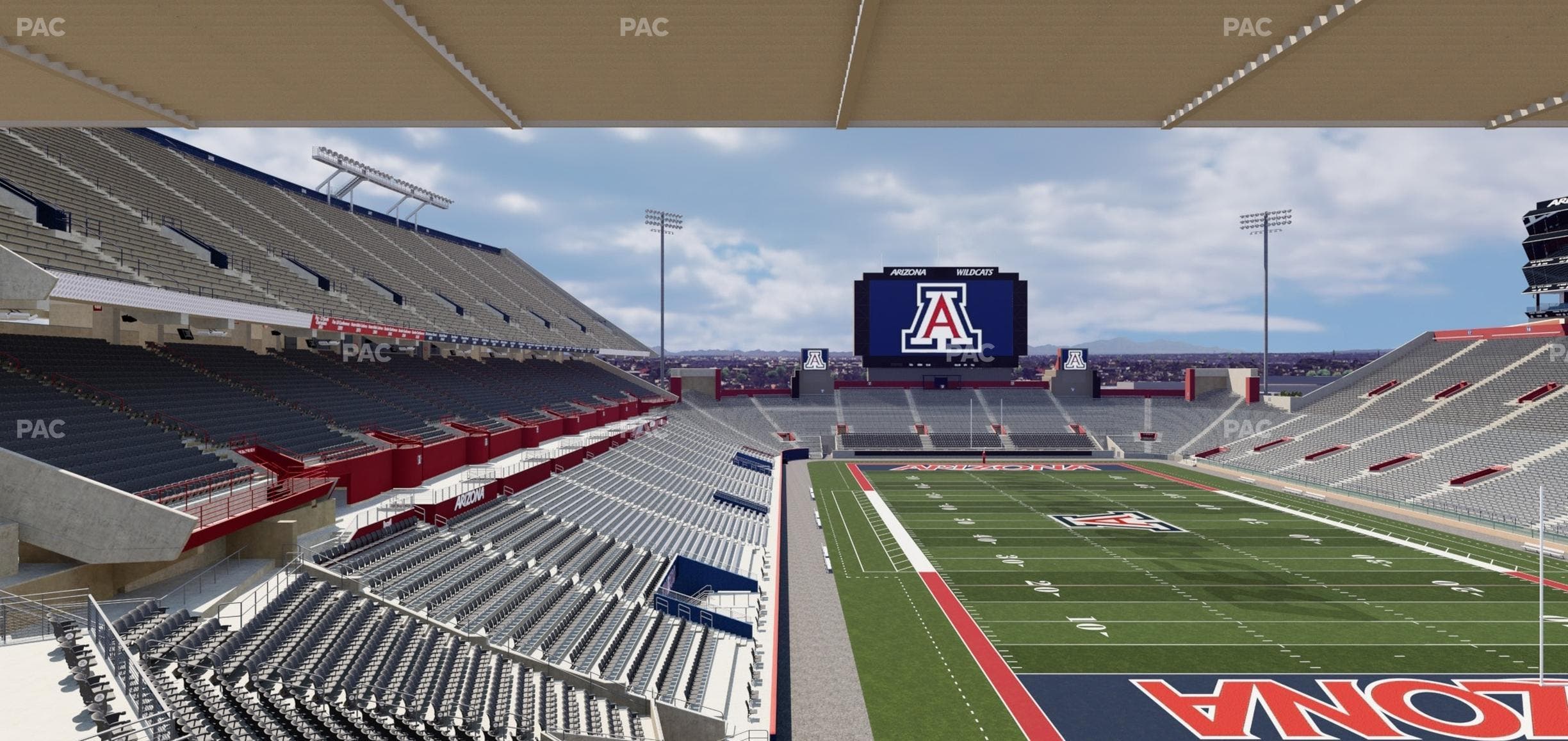 Arizona Stadium - Section Sands Club W 128 Seat View