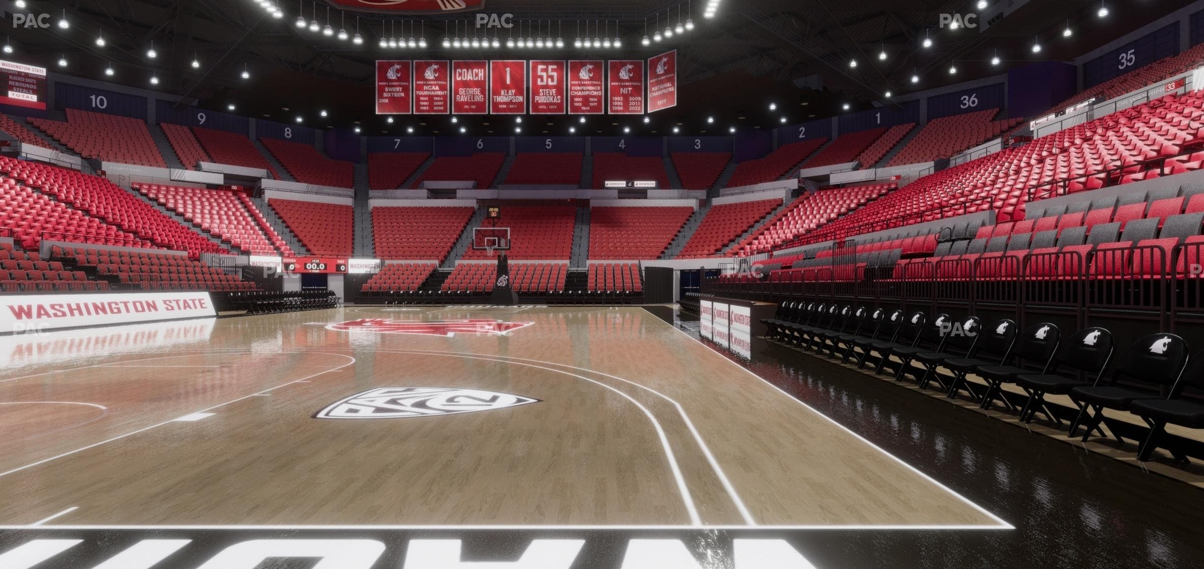 Beasley Coliseum - Section Baseline 3 Seat View
