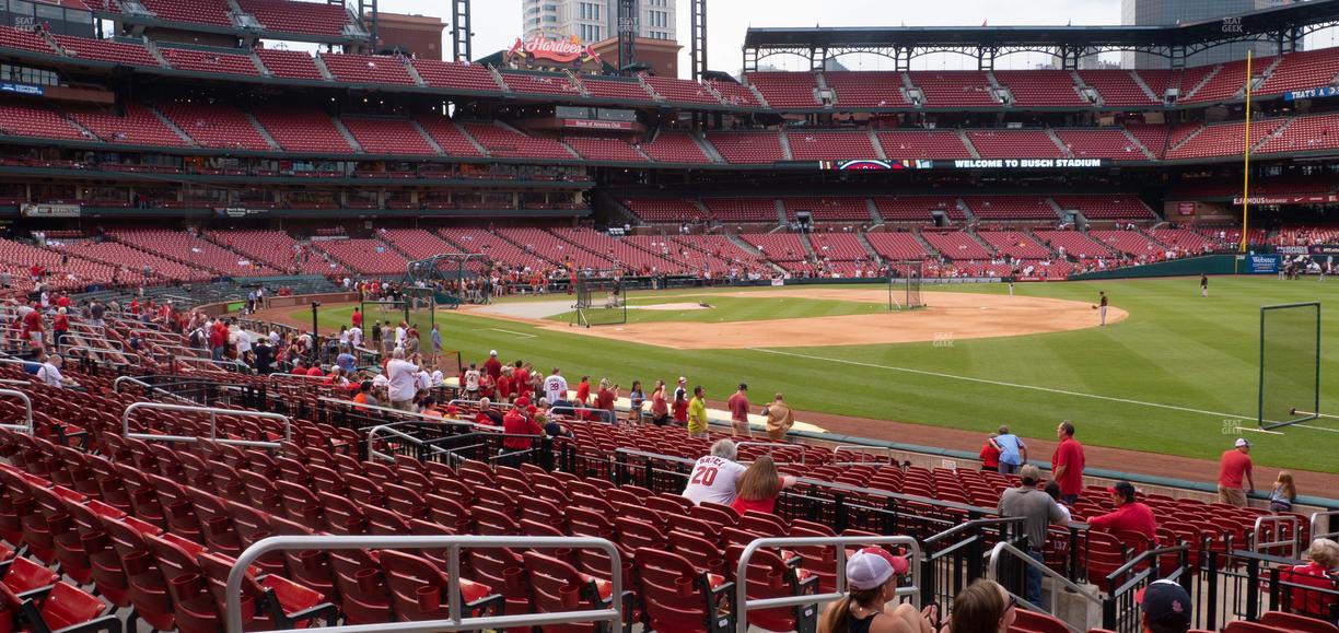 Busch Stadium - Section First Base Field Box 136 Seat View