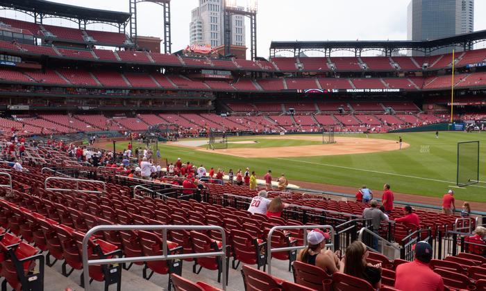 Busch Stadium - Section First Base Field Box 136 Seat View