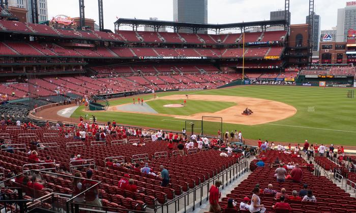 Busch Stadium - Section First Base Field Box 140 Seat View
