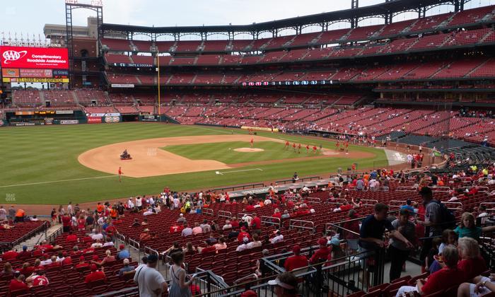 Busch Stadium - Section Third Base Field Box 160 Seat View