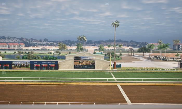 Del Mar Thoroughbred Club - Section Stretch Run Box 10 J Lvl 4 Seat View