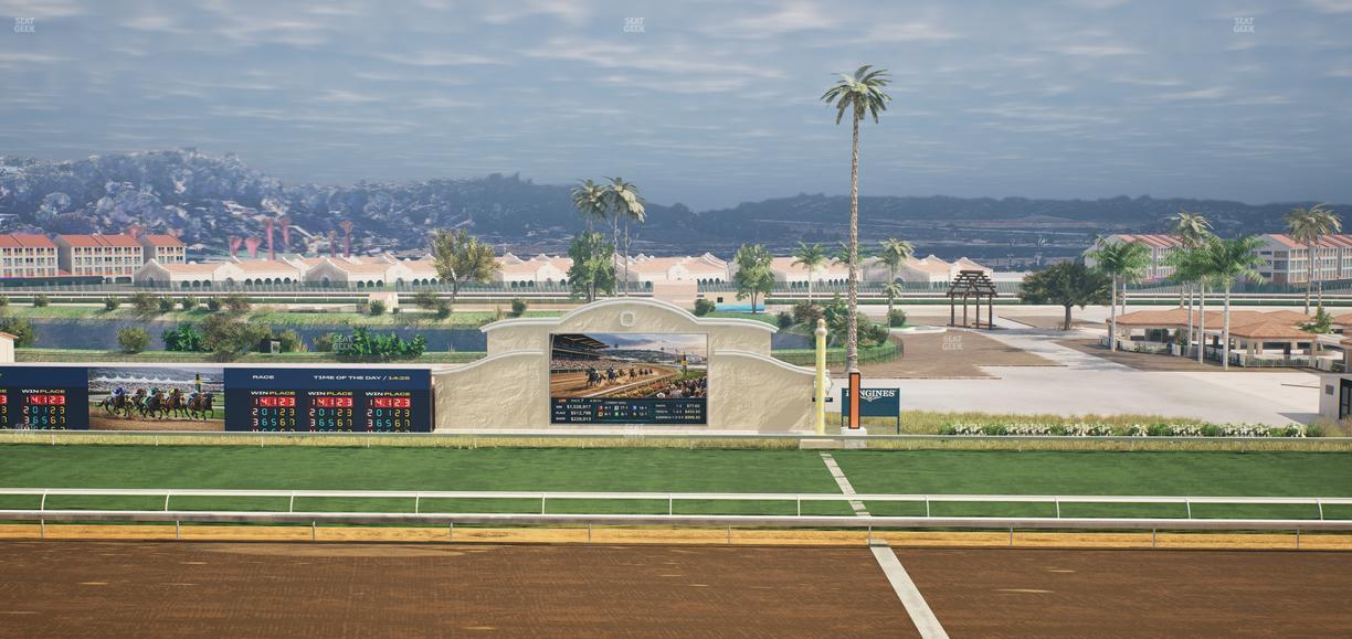 Del Mar Thoroughbred Club - Section Stretch Run Box 10 J Lvl 4 Seat View