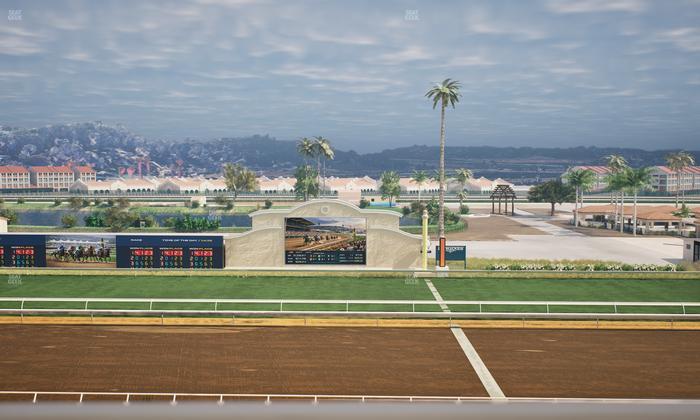 Del Mar Thoroughbred Club - Section Stretch Run Box 10 J Lvl 4 Seat View