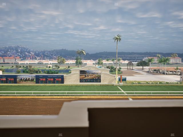 Del Mar Thoroughbred Club - Section Stretch Run Box 12 J Lvl 4 Seat View