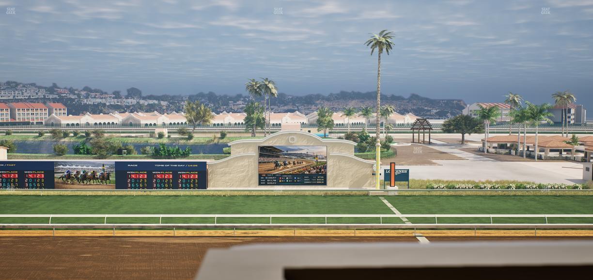 Del Mar Thoroughbred Club - Section Stretch Run Box 12 J Lvl 4 Seat View