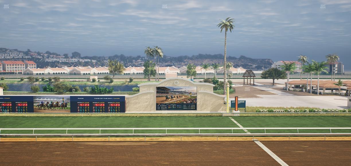 Del Mar Thoroughbred Club - Section Stretch Run Box 13 J Lvl 4 Seat View