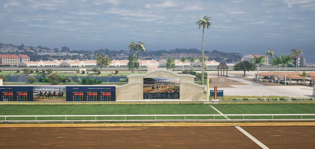 Del Mar Thoroughbred Club - Section Stretch Run Box 14 J Lvl 4 Seat View