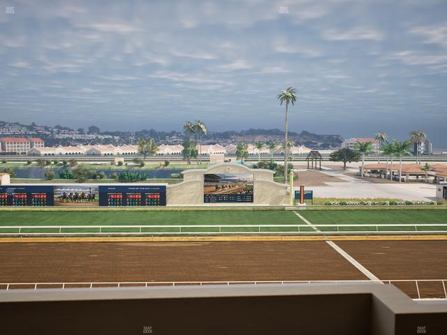 Del Mar Thoroughbred Club - Section Stretch Run Box 14 L Lvl 4 Seat View