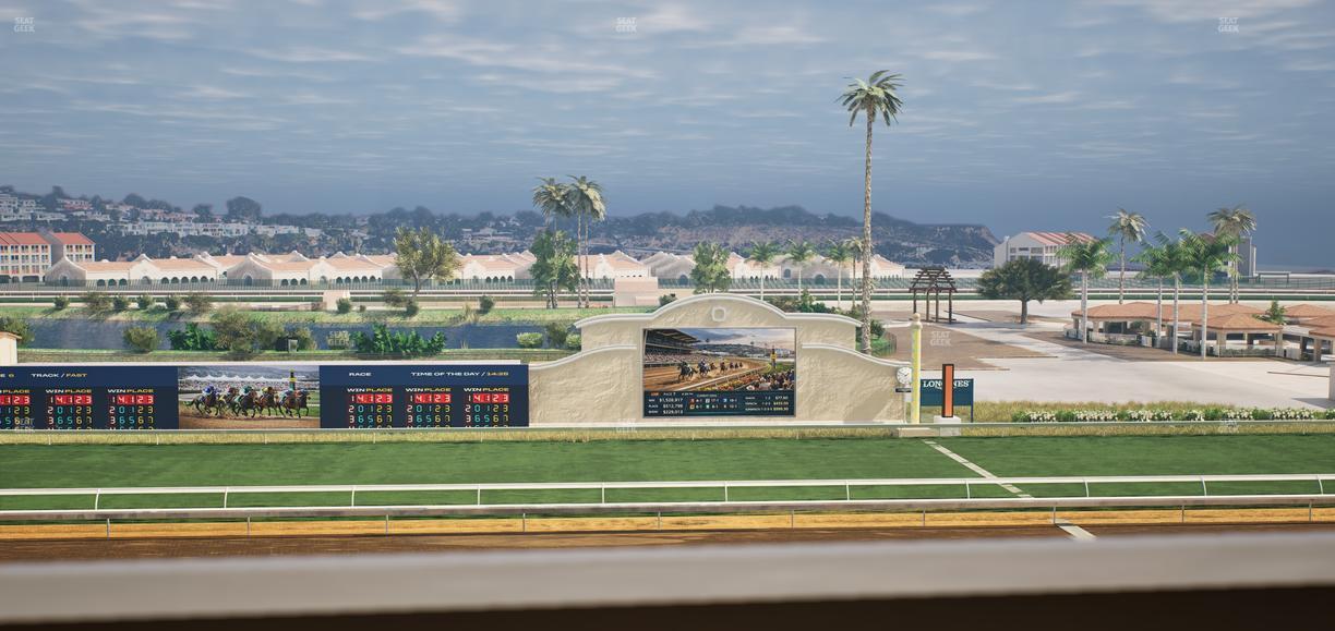 Del Mar Thoroughbred Club - Section Stretch Run Box 16 J Lvl 4 Seat View
