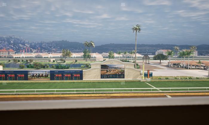 Del Mar Thoroughbred Club - Section Stretch Run Box 16 J Lvl 4 Seat View