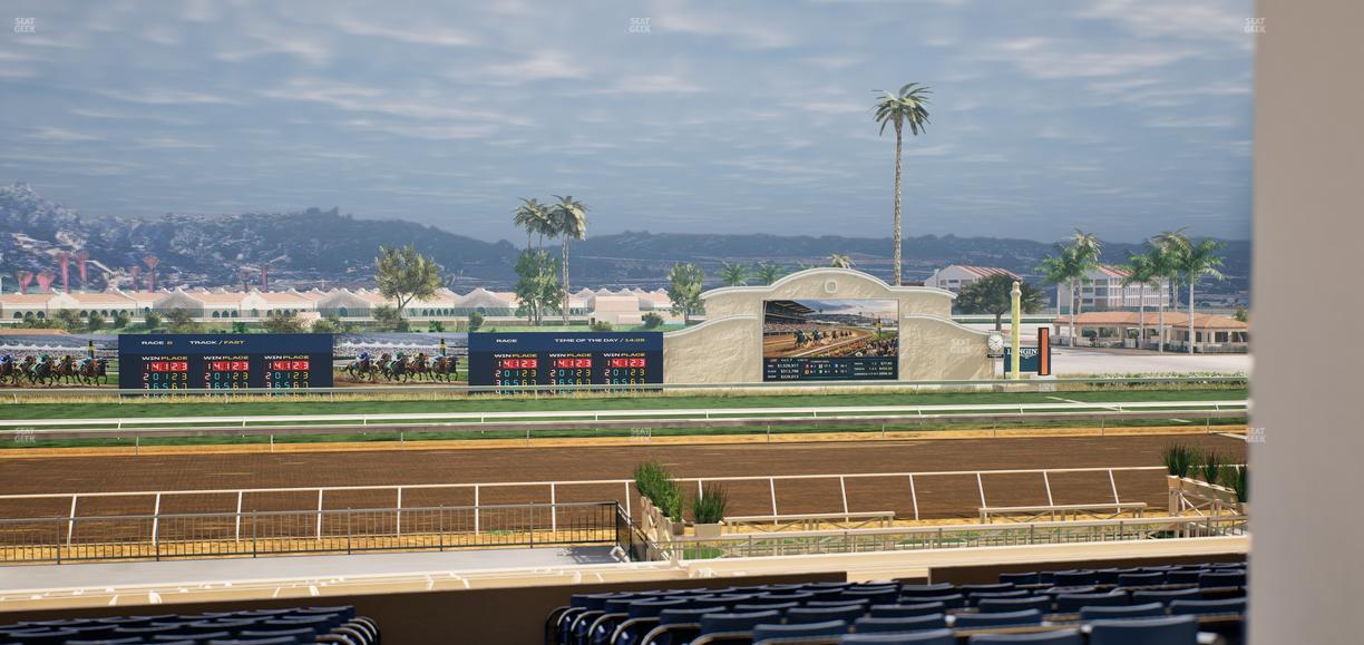 Del Mar Thoroughbred Club - Section Stretch Run Box 18 E Lvl 3 Seat View