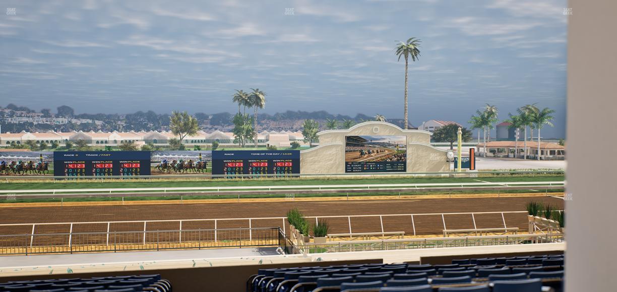 Del Mar Thoroughbred Club - Section Stretch Run Box 18 E Lvl 3 Seat View