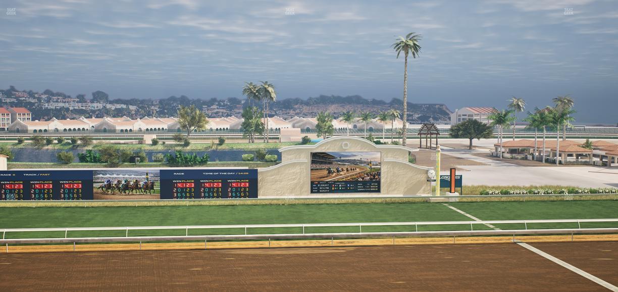 Del Mar Thoroughbred Club - Section Stretch Run Box 18 J Lvl 4 Seat View