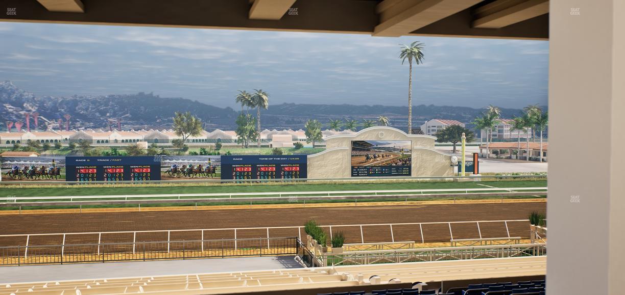 Del Mar Thoroughbred Club - Section Stretch Run Box 19 H Lvl 3 Seat View
