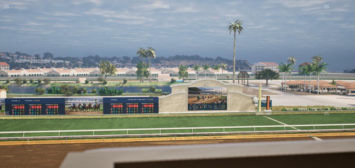 Del Mar Thoroughbred Club - Section Stretch Run Box 20 J Lvl 4 Seat View