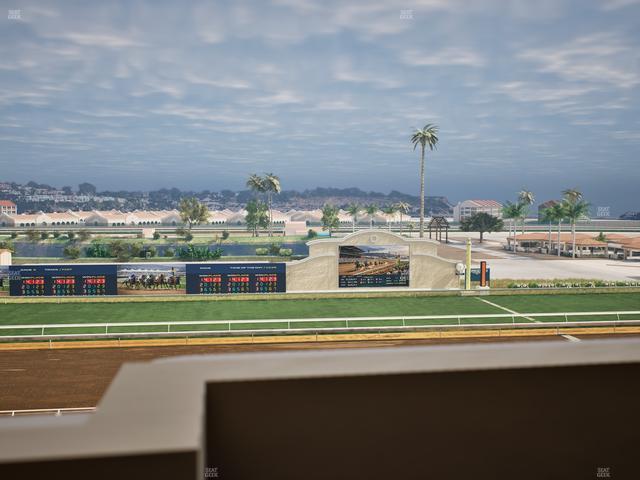 Del Mar Thoroughbred Club - Section Stretch Run Box 20 J Lvl 4 Seat View