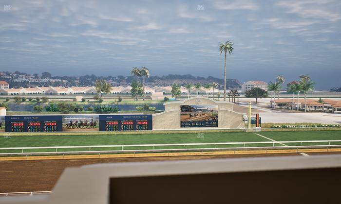 Del Mar Thoroughbred Club - Section Stretch Run Box 20 J Lvl 4 Seat View