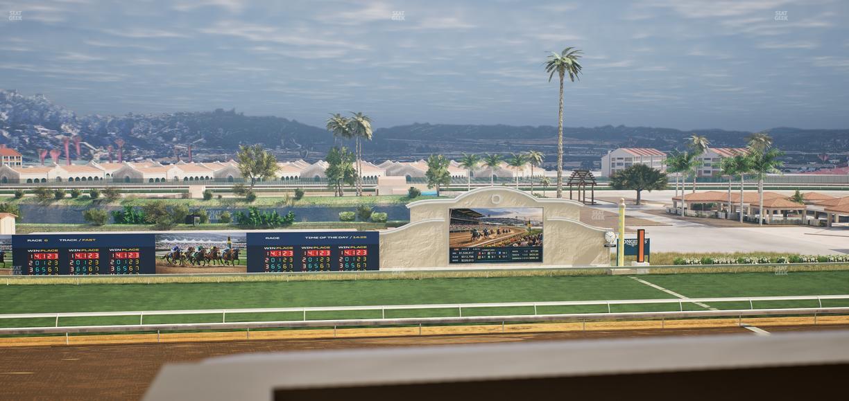 Del Mar Thoroughbred Club - Section Stretch Run Box 20 J Lvl 4 Seat View