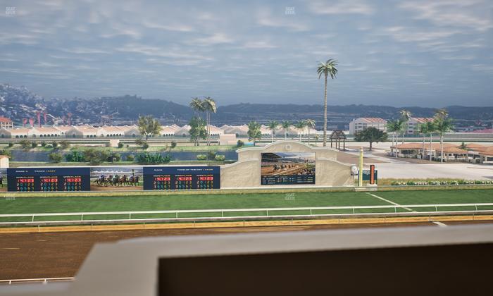 Del Mar Thoroughbred Club - Section Stretch Run Box 20 J Lvl 4 Seat View